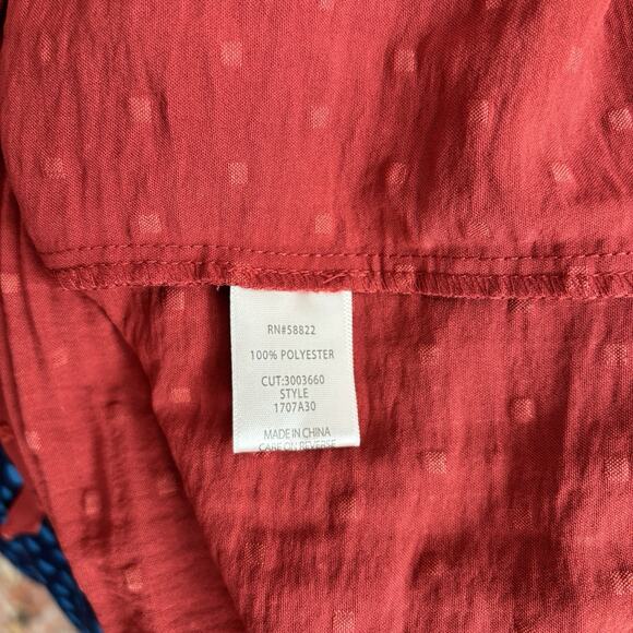 Max Studio Size XS Oversized Tie Neck long Sleeve Dot Pleated Shirt NEW - Picture 8 of 8